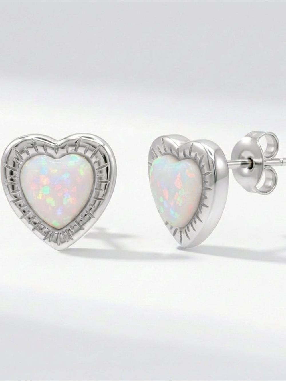 MSRP $103 Luna Charles Suki Opal Heart Studs | 925 Sterling Silver
